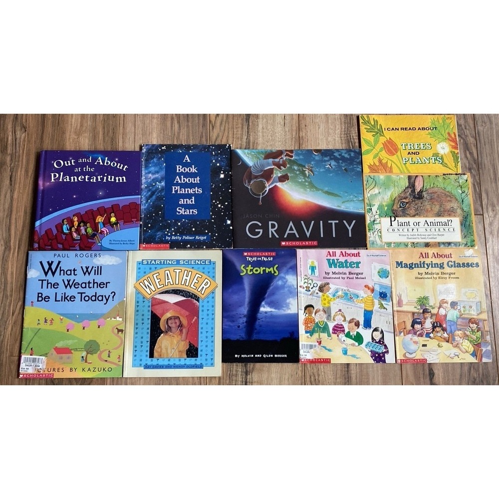 Lot of 10 Homeschool Science Books Weather Planets Gravity